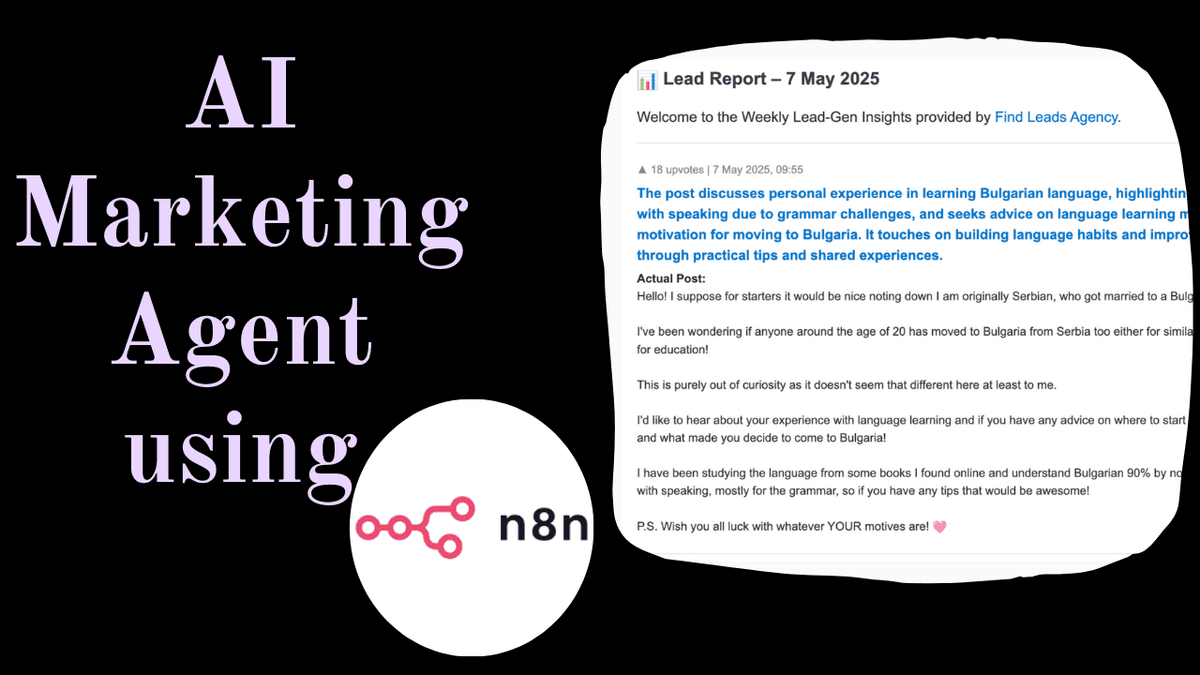n8n AI Agent for Lead Generation workflow